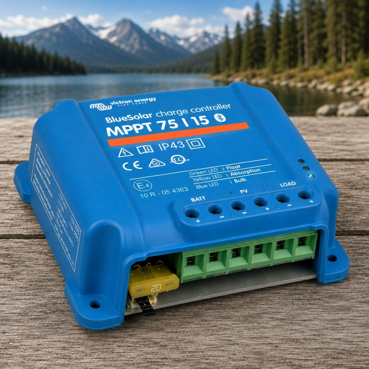 Victron BlueSolar MPPT 75/15 solar charge controller for solar power and van conversion electrical systems