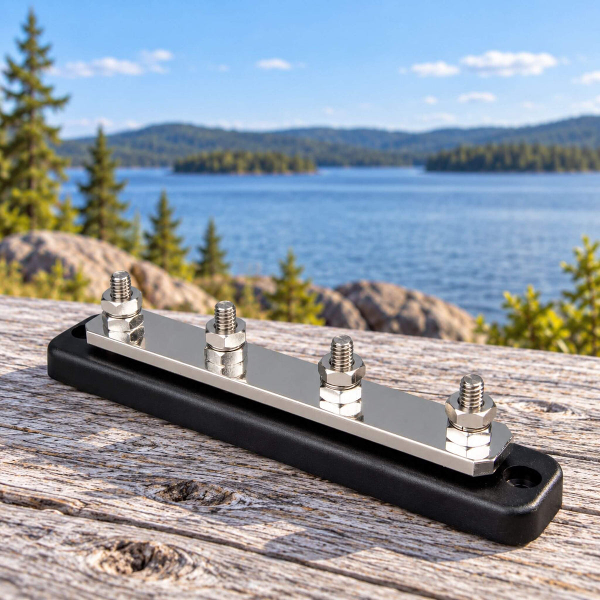 Victron Energy Busbar 4 Studs for high current DC power distribution in van conversion and campervan electrical systems