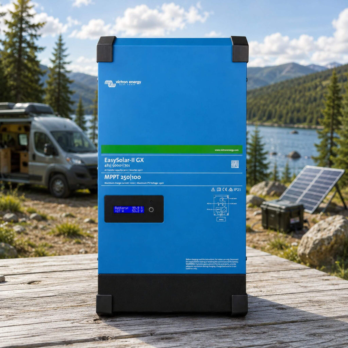 Victron Energy EasySolar-II GX 48/5000/70 integrated inverter charger and MPPT for off-grid van power systems