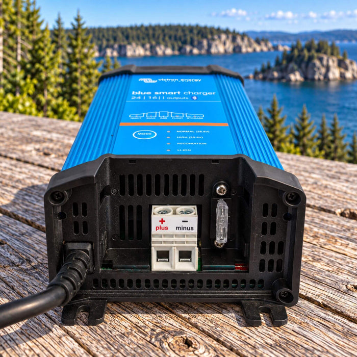 Victron Energy Blue Smart Charger 24V 16A 1 sortie charge de batterie intelligente pour les systèmes hors réseau
