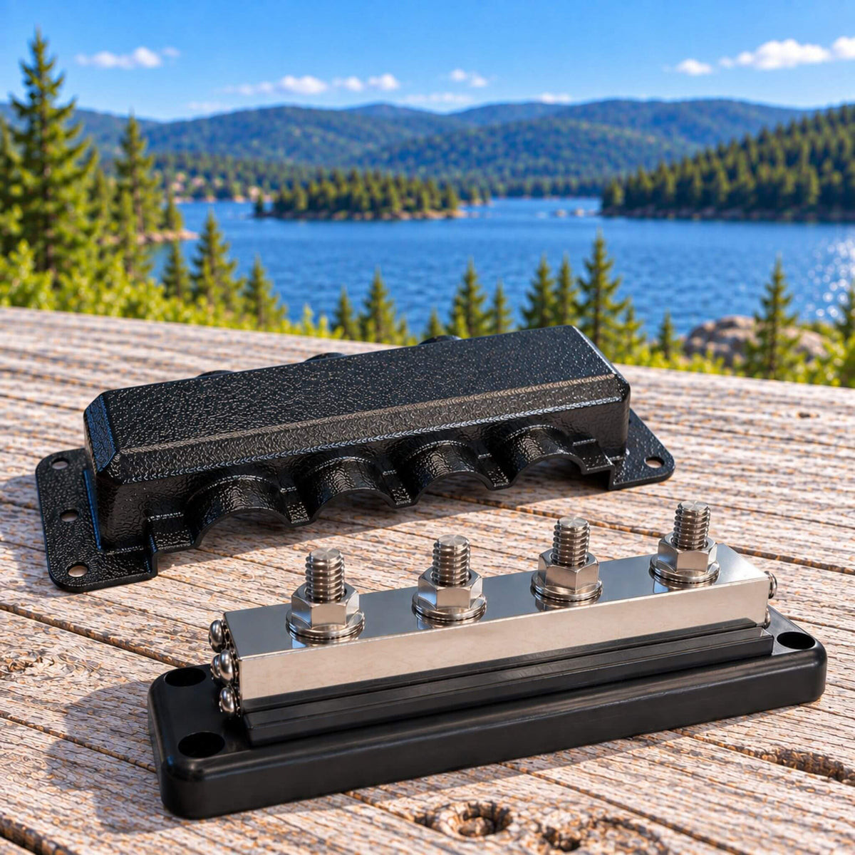 Victron Energy Busbar 4 Studs 70V 600A for high current DC distribution in van conversion electrical systems