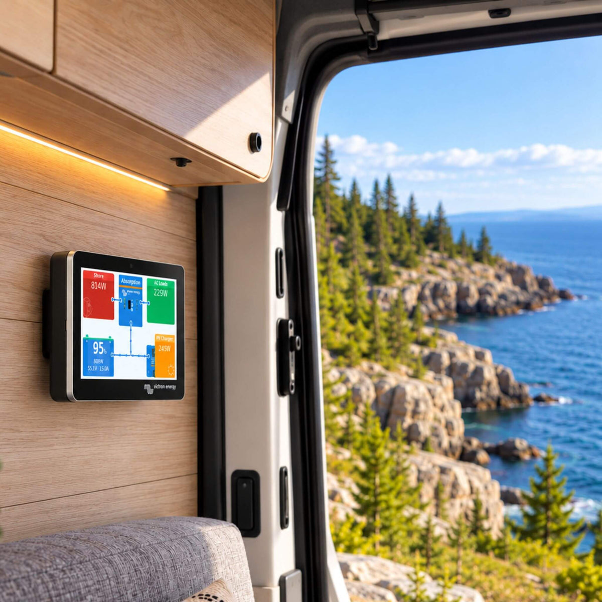 Victron Energy GX Touch mounting accessory for van conversion and mobile power systems