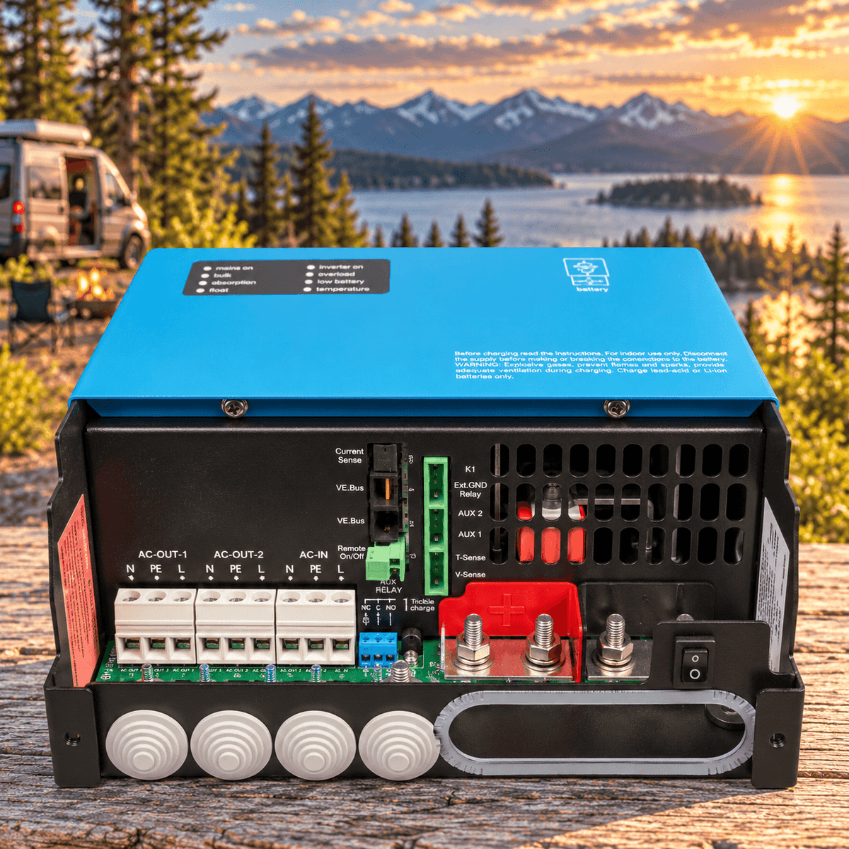 Victron Energy MultiPlus-II 12/3000/120-50 2x120V inverter charger for van electrical systems