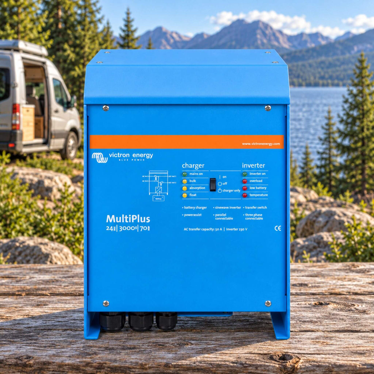 Chargeur onduleur Victron Energy MultiPlus 24/3000/70-50 120 V VE.Bus pour conversion de fourgonnette et systèmes électriques hors réseau