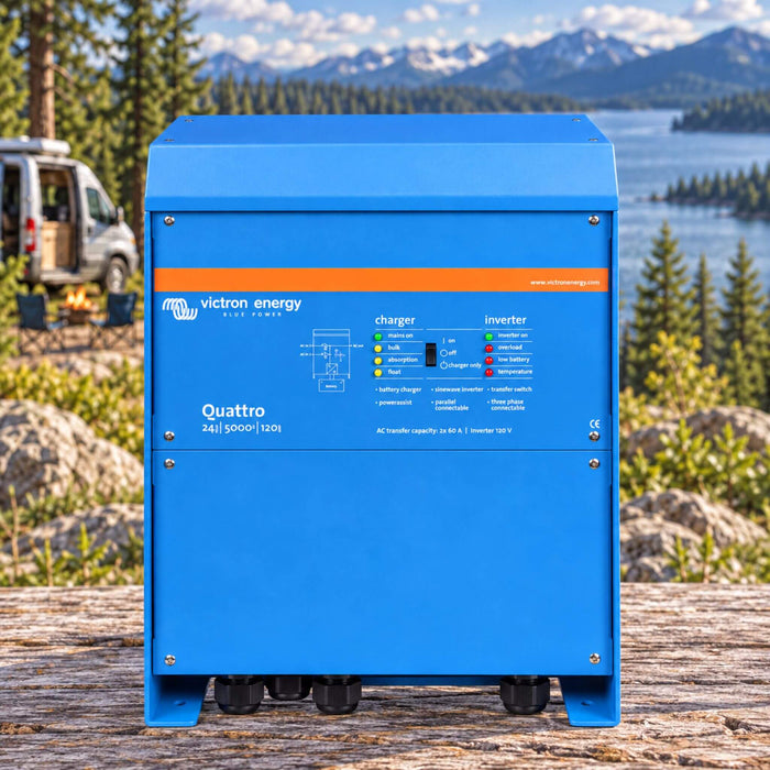 Victron Energy Quattro 24/5000/120-100/100 120V VE.Bus inverter charger for vanlife and off-grid power systems