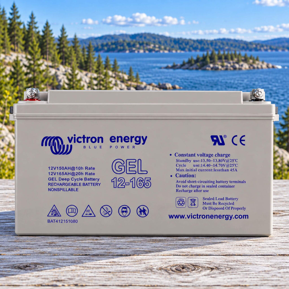 Victron GEL 12V 165Ah deep cycle battery for campervan and mobile electrical systems
