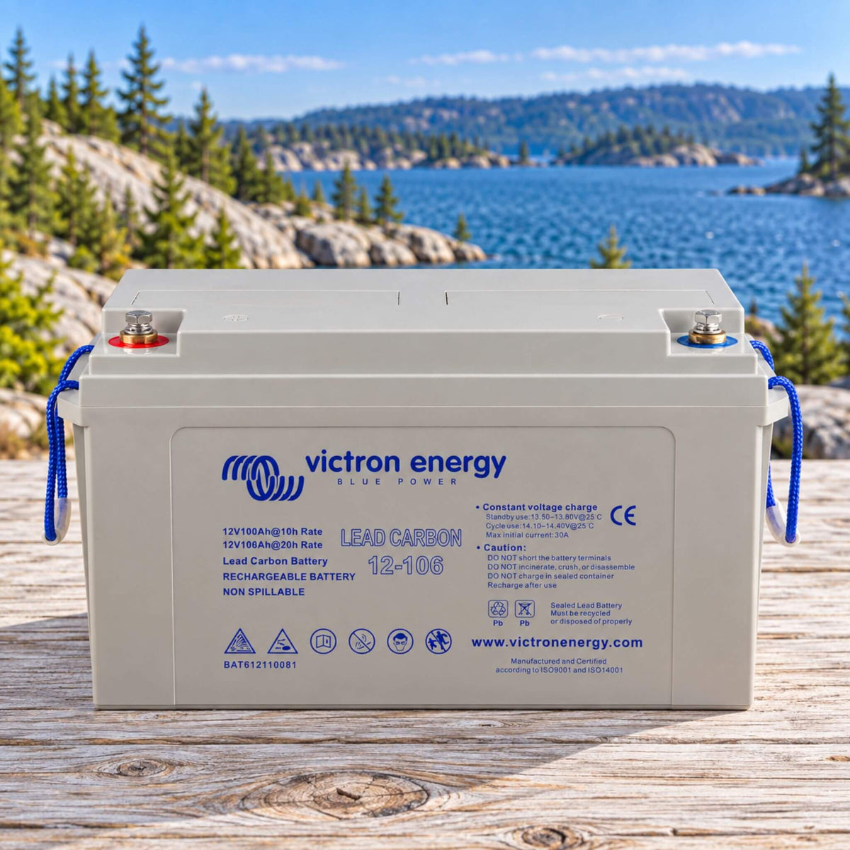 Victron Lead Carbon 12V 106Ah deep cycle battery for van conversion and auxiliary electrical systems