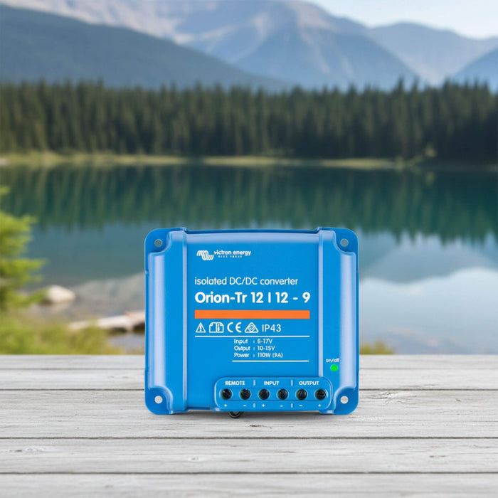 Victron Orion-Tr 12/12-9A isolated DC-DC converter for camper van electrical systems, off-grid battery charging and vanlife power management
