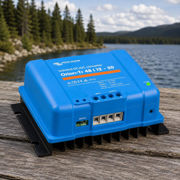 Victron Orion-Tr 48/12-20 DC-DC converter integrated into van conversion electrical systems for RV, camper van and mobile living applications