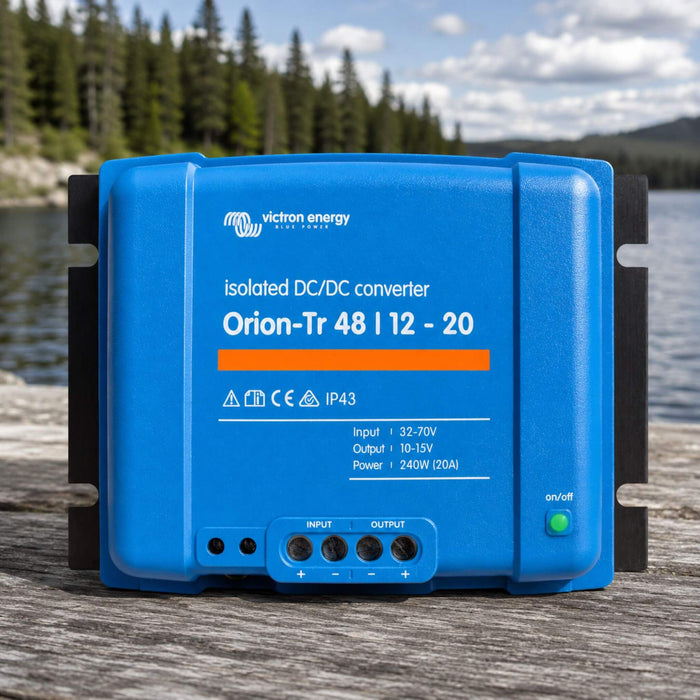 Victron Orion-Tr 48/12-20 isolated DC-DC converter for van life electrical systems, off-grid battery charging and camper van power management
