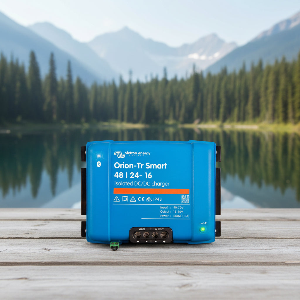 Victron Orion-Tr 48/24-16 isolated DC-DC charger for van conversion electrical systems and off-grid vanlife power management