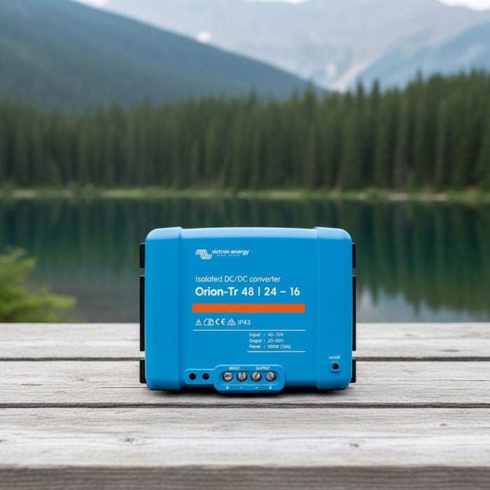 Victron Orion-Tr 48/24-16A isolated DC-DC converter for camper van electrical systems, off-grid battery charging and vanlife power management