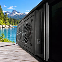 VWD Dual Fan Half-Slider driver side bunk window for campervan conversions and improved ventilation.