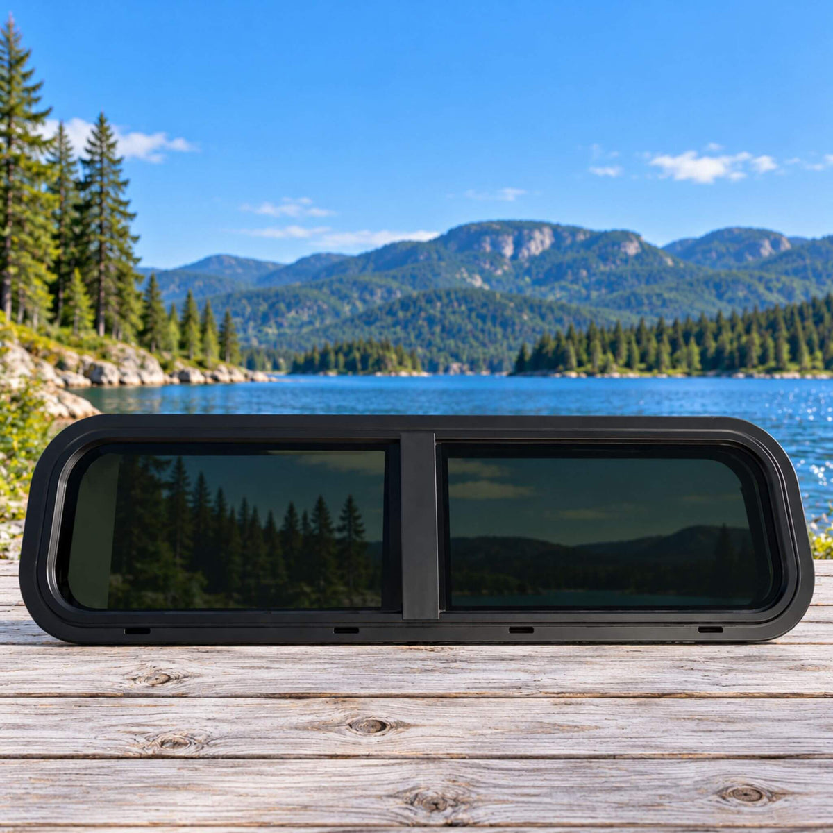 Overlander bunk window 31 x 10 by VWD for RV conversions and recreational vehicles.